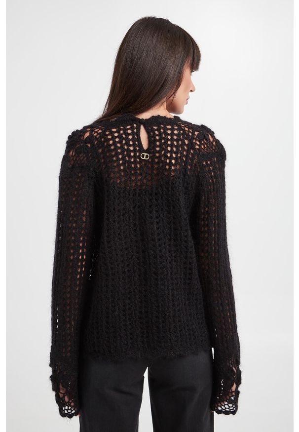 Twinset Milano - Sweter damski ażurowy TWINSET. Wzór: ażurowy