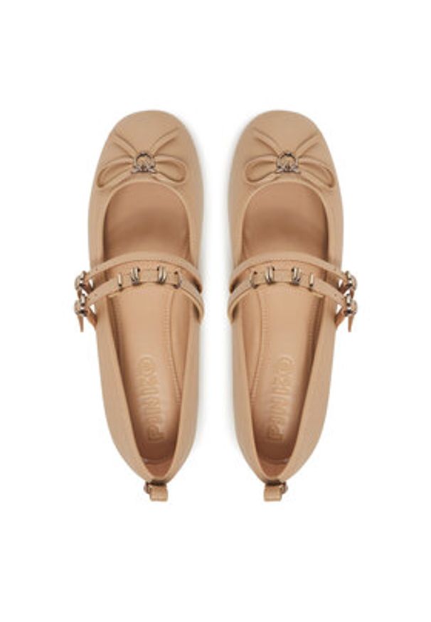 Pinko - PINKO Baleriny Gioia 09 SD0297 P003 Beżowy. Kolor: beżowy. Materiał: skóra