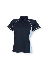 FINDEN & HALES - Damska Koszulka Polo Z Nadrukiem. Typ kołnierza: polo. Kolor: niebieski, wielokolorowy, biały. Wzór: nadruk #1