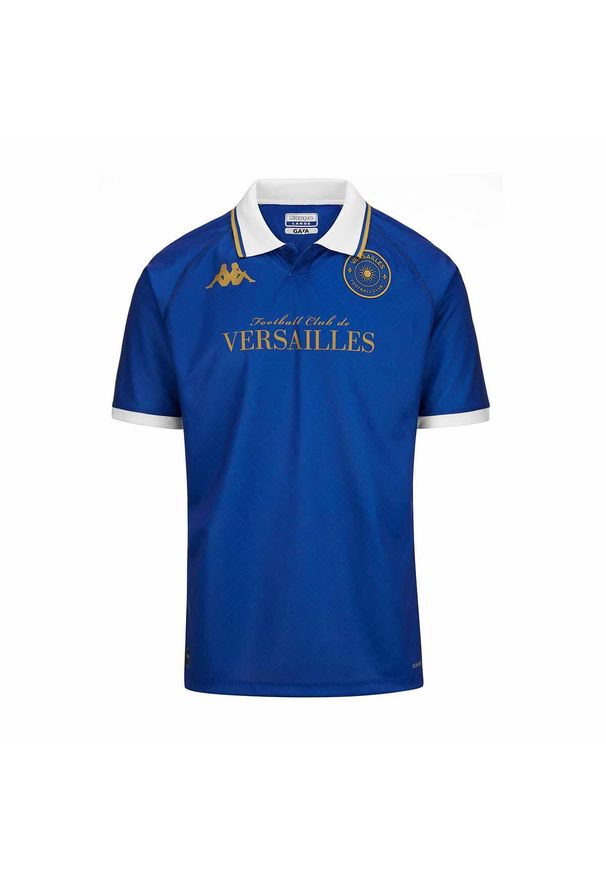 Kappa - Koszulka domowa dla dzieci FC Versailles 78 Kombat 2024/25. Kolor: niebieski, biały, wielokolorowy. Sport: piłka nożna