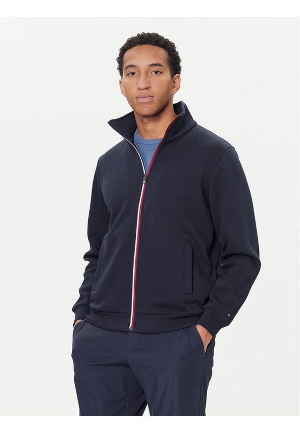 TOMMY HILFIGER - Tommy Hilfiger Bluza Global Stripe MW0MW40481 Granatowy Regular Fit. Kolor: niebieski. Materiał: bawełna, syntetyk