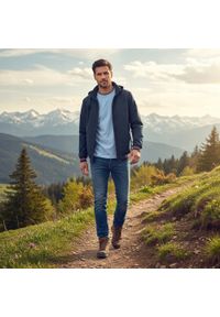 Granatowa Wiatrówka Męska z Odpinanym Kapturem - Pako Jeans. Kolor: niebieski. Materiał: poliester. Sezon: wiosna, jesień #3