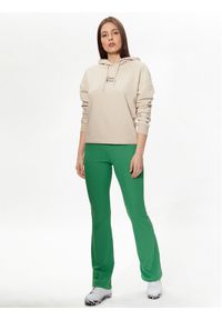 Tommy Jeans Bluza Essential Logo DW0DW15410 Beżowy Boxy Fit. Kolor: beżowy. Materiał: syntetyk, bawełna
