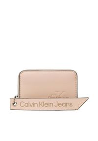 Calvin Klein Jeans Mały Portfel Damski Sculpted Med Zip Around Tag K60K610578 Różowy. Kolor: różowy. Materiał: skóra