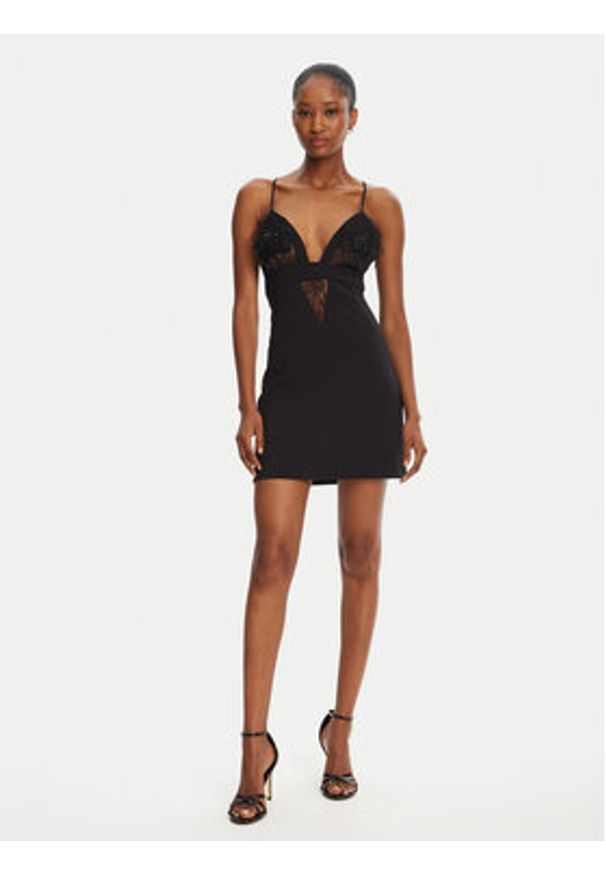 Elisabetta Franchi Sukienka koktajlowa AB72952E2-V460 Czarny Slim Fit. Kolor: czarny. Materiał: syntetyk. Styl: wizytowy
