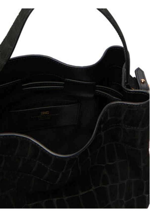 Elisabetta Franchi Torebka BS-21H-61E2-V720 Czarny. Kolor: czarny. Materiał: zamszowe, skórzane