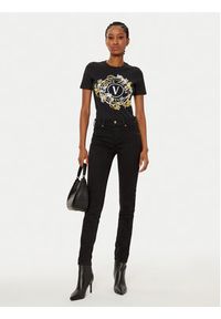 Versace Jeans Couture T-Shirt 78HAHC01 Czarny Regular Fit. Kolor: czarny. Materiał: bawełna #3