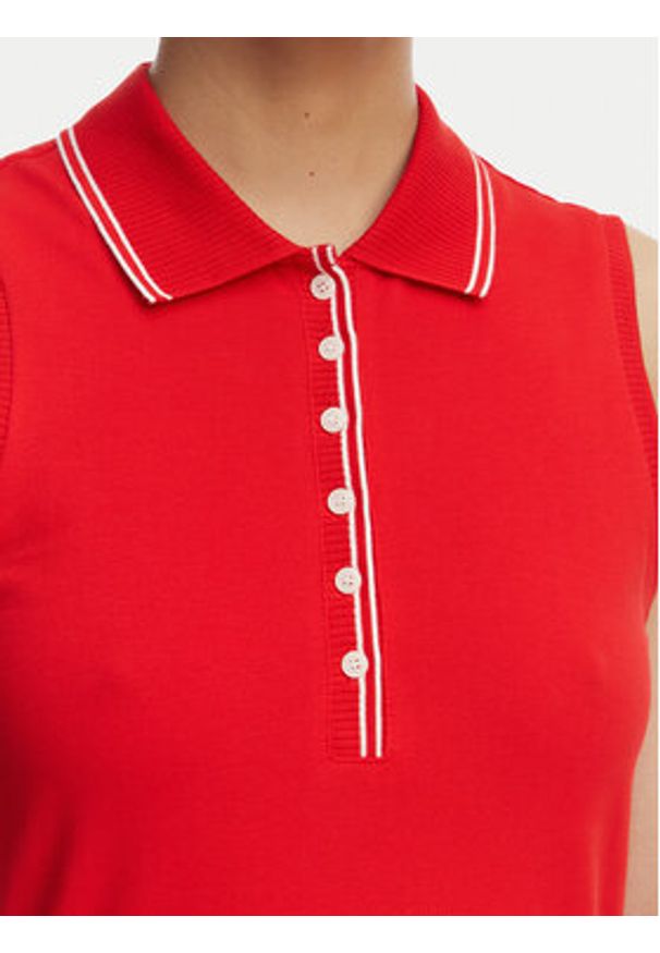 TOMMY HILFIGER - Tommy Hilfiger Sukienka codzienna 1985 Pleated WW0WW49621 Czerwony Regular Fit. Okazja: na co dzień. Kolor: czerwony. Materiał: syntetyk. Typ sukienki: proste. Styl: casual