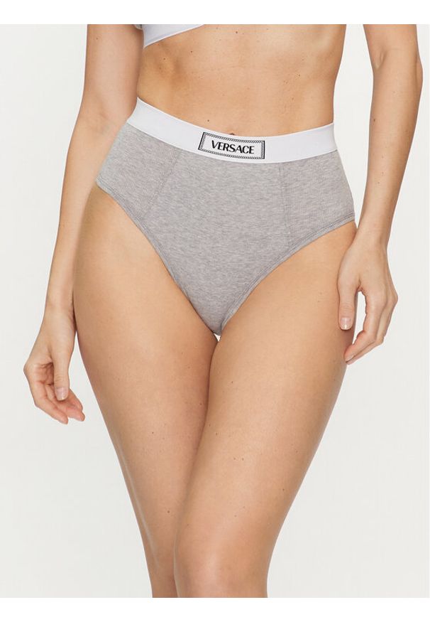 VERSACE - Versace Figi klasyczne z wysokim stanem 1013505 Szary. Stan: podwyższony. Kolor: szary. Materiał: bawełna