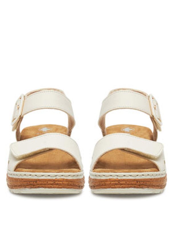 Rieker Sandały 62760-60 Beżowy. Kolor: beżowy. Materiał: materiał, syntetyk