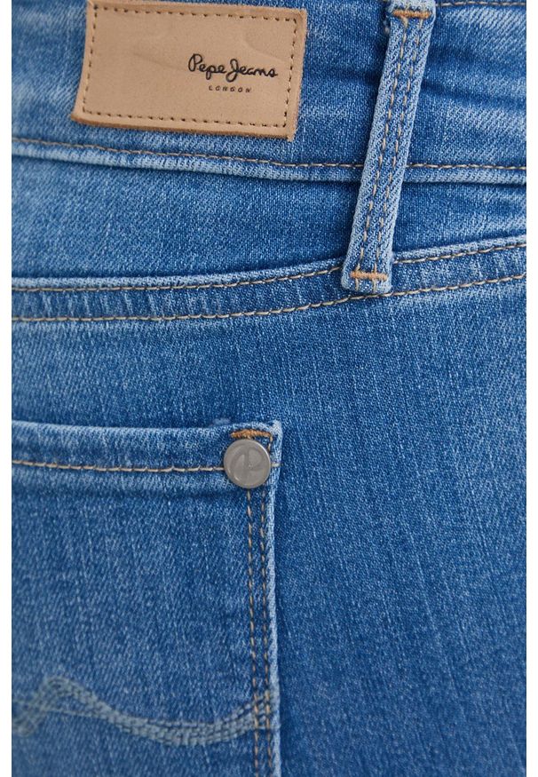 Pepe Jeans jeansy damskie medium waist. Kolor: niebieski