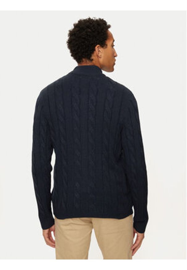 U.S. Polo Assn. Sweter MUP3791 Granatowy Regular Fit. Typ kołnierza: polo. Kolor: niebieski. Materiał: syntetyk