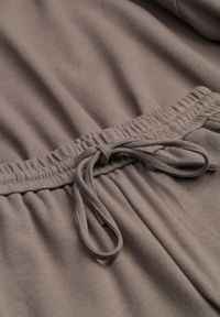 Renee - Ciemnozielony Bawełniany Komplet Bluza Krótka ze Ściągaczem i Szerokie Spodnie ze Sznurkiem w Pasie Rionnea. Kolor: zielony. Materiał: bawełna #6