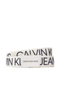 Calvin Klein Jeans Pasek Dziecięcy Canvas Logo Belt IU0IU00125 Biały. Kolor: biały. Materiał: materiał #1