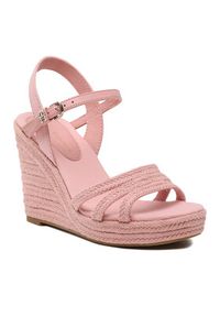 TOMMY HILFIGER - Tommy Hilfiger Espadryle Essential Wedge Sandal FW0FW07159 Różowy. Kolor: różowy. Materiał: materiał #4