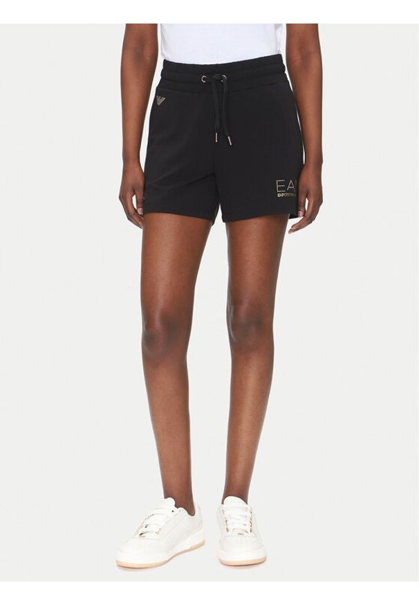 EA7 Emporio Armani Szorty sportowe 7W000269 AF12482 UC001 Czarny Regular Fit. Kolor: czarny. Materiał: syntetyk