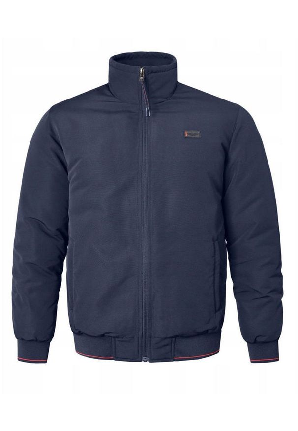 Ocieplona Zimowa Kurtka z Wysokim Kołnierzem - Pako Jeans - Granatowa. Kolor: niebieski. Materiał: tkanina, poliester. Sezon: zima