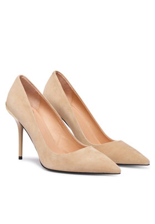 Love Moschino - LOVE MOSCHINO Szpilki JA10459G0NJA0104 Beżowy. Kolor: beżowy. Materiał: zamsz, skóra. Obcas: na szpilce