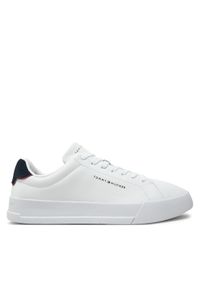 TOMMY HILFIGER - Tommy Hilfiger Sneakersy Th Court Lth Detail Ess FM0FM05367 Biały. Kolor: biały. Materiał: skóra