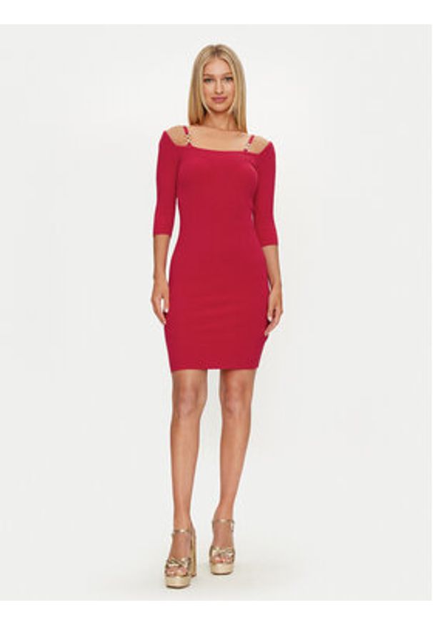 Marciano Guess Sukienka koktajlowa 4YGK58 5613Z Różowy Slim Fit. Kolor: różowy. Materiał: wiskoza. Styl: wizytowy