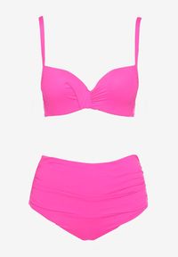 Renee - Różowe Bikini Usztywniany Biustonosz na Regulowanych Ramiączkach i Majtki z Wysokim Stanem Olamarie. Stan: podwyższony. Kolor: różowy #3