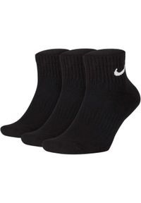 Nike - Męskie Skarpety Do Kostki Z Amortyzacją (zestaw 3 Sztuk). Kolor: czarny. Sport: turystyka piesza