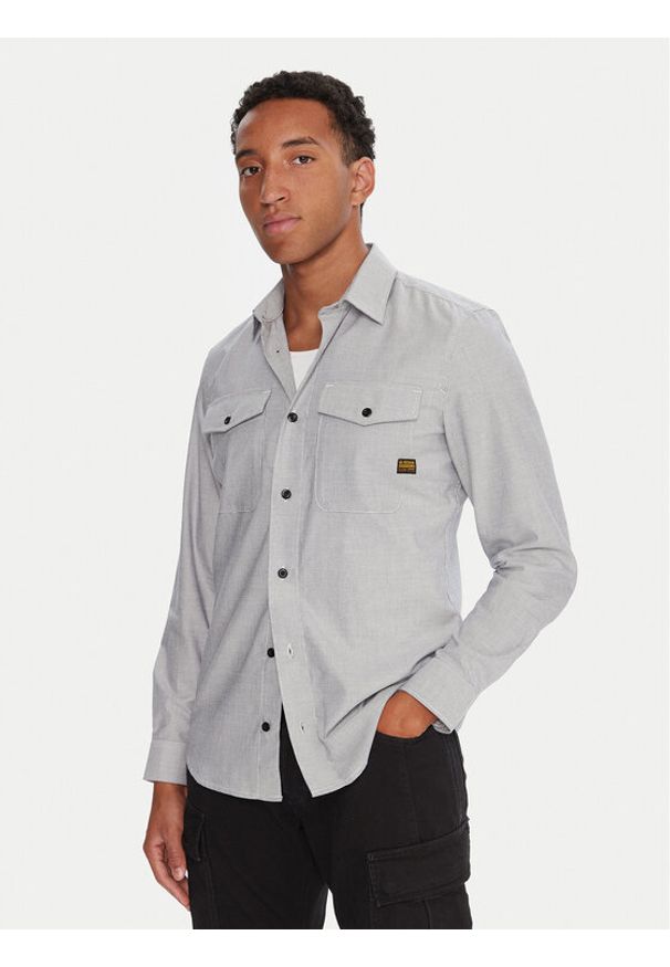 G-Star RAW - G-Star Raw Koszula Marine D24963-C290 Khaki Slim Fit. Kolor: brązowy. Materiał: bawełna. Styl: marine