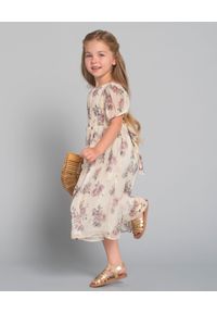 LOVE SHACK FANCY KIDS - Sukienka z jedwabiu 2-12 lat. Kolor: beżowy. Materiał: jedwab. Wzór: aplikacja, kwiaty. Sezon: lato #8
