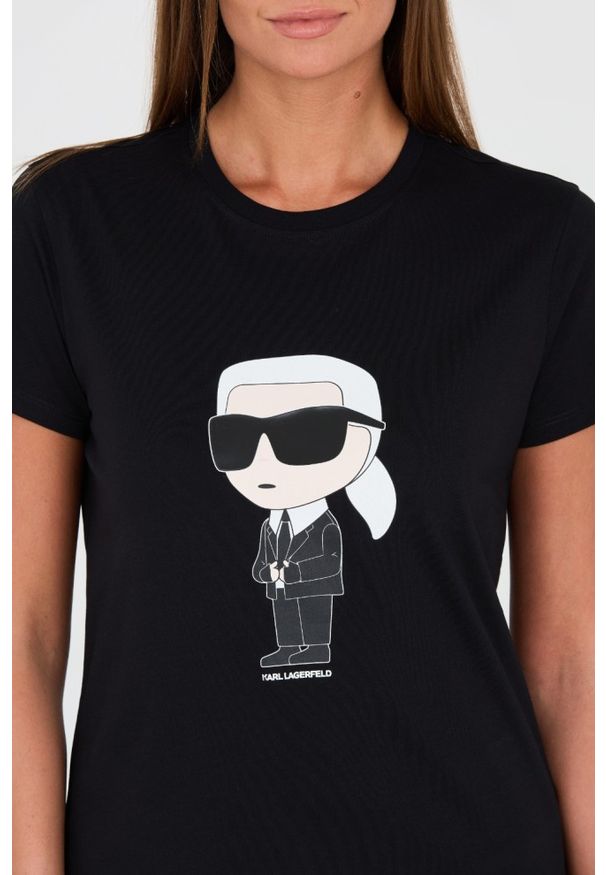 Karl Lagerfeld - KARL LAGERFELD Czarny t-shirt Karl. Kolor: czarny