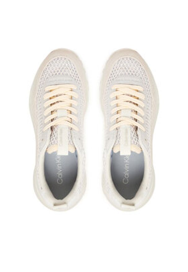 Calvin Klein Sneakersy Hike Runner Lace Up Techmix YW0YW02030 Écru. Kolor: kremowy. Materiał: skóra