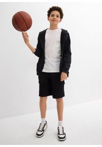 bonprix - Bermudy dresowe z kieszeniami bojówkami, z czystej bawełny organicznej. Kolor: czarny. Materiał: bawełna, dresówka #2