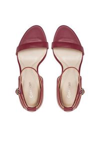 Calvin Klein Sandały Heel Sandal 90 - Lth HW0HW02337 Bordowy. Kolor: czerwony. Materiał: skóra #3
