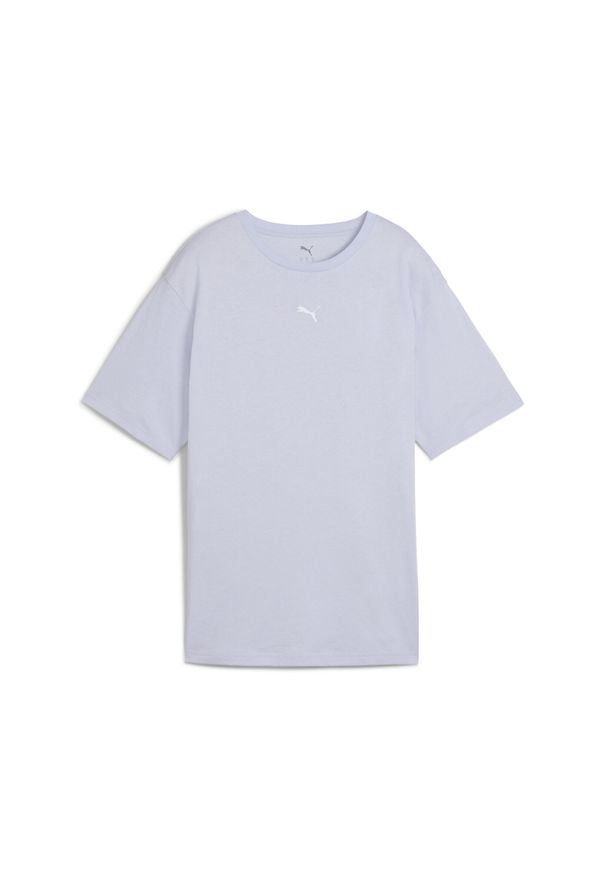 Puma - Damska koszulka o luźnym kroju ESS PUMA Cool Weather Blue. Kolor: niebieski. Wzór: haft. Sport: fitness