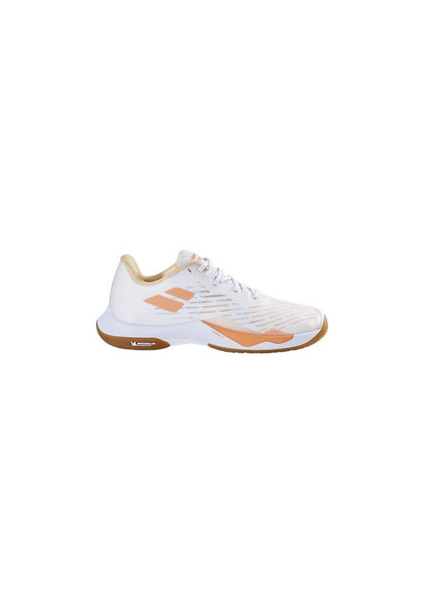 Buty do badmintona damskie Babolat Shadow Tour 5 Women. Kolor: biały, żółty, wielokolorowy
