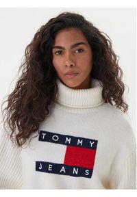 Tommy Jeans Golf Flag DW0DW22108 Écru Relaxed Fit. Typ kołnierza: golf. Materiał: syntetyk #2