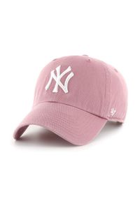 47 Brand - 47brand Czapka MLB New York Yankees kolor różowy z aplikacją. Kolor: różowy. Wzór: aplikacja #1