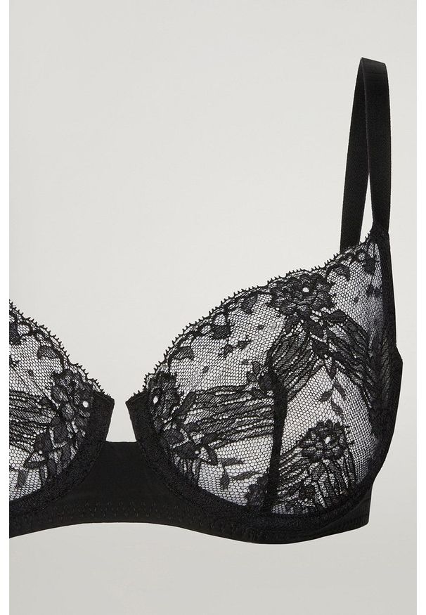 Wolford - Biustonosz Venus. Kolor: czarny. Rodzaj stanika: biustonosz z fiszbinami