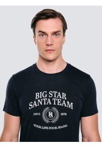 Big-Star - Koszulka męska z nadrukiem granatowa Marr 403. Kolor: niebieski. Materiał: dzianina, bawełna, materiał. Wzór: nadruk. Sezon: zima. Styl: wizytowy, klasyczny, elegancki #6