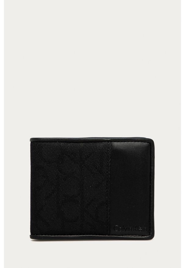 Calvin Klein - Portfel K50K502120. Kolor: czarny. Materiał: bawełna, poliester, materiał, skóra ekologiczna. Wzór: gładki