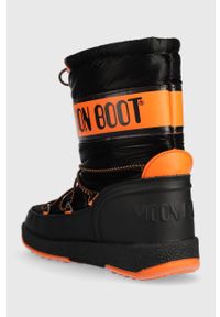 Moon Boot śniegowce dziecięce MOON BOOT JR BOY SPORT kolor czarny. Nosek buta: okrągły. Kolor: czarny. Materiał: guma. Szerokość cholewki: normalna. Styl: sportowy #2
