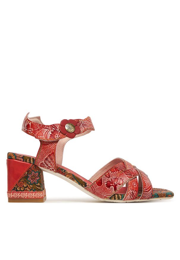 Laura Vita Sandały Jacqueso 03 Czerwony. Kolor: czerwony. Materiał: skóra