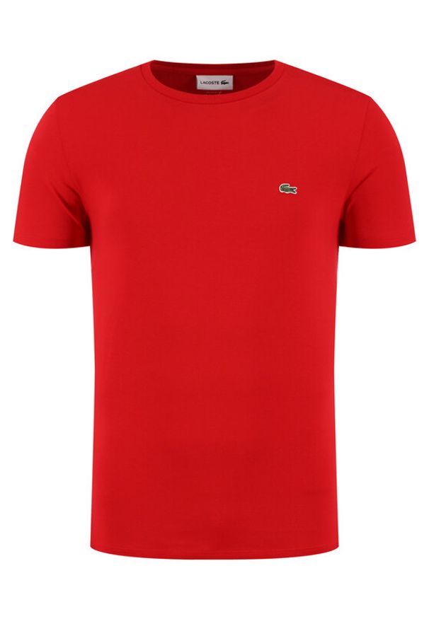 Lacoste T-Shirt TH6709 Czerwony Regular Fit. Kolor: czerwony. Materiał: bawełna
