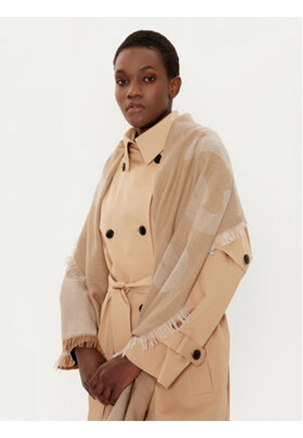 Weekend Max Mara Szal Flores 2515541064600 Brązowy. Kolor: brązowy. Materiał: materiał, wełna