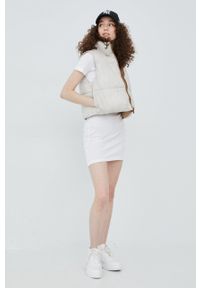 Brave Soul sukienka kolor biały mini dopasowana. Kolor: biały. Materiał: dzianina. Długość rękawa: krótki rękaw. Typ sukienki: dopasowane. Długość: mini #3