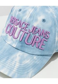 Versace Jeans Couture - VERSACE JEANS COUTURE - Czapka z wzorem tie-dye. Kolor: niebieski. Materiał: bawełna. Wzór: aplikacja, haft #4