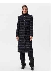 Karl Lagerfeld - KARL LAGERFELD Płaszcz przejściowy A1W15022 Granatowy Regular Fit. Typ kołnierza: dekolt w karo. Kolor: niebieski. Materiał: syntetyk #3