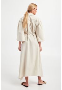 Twinset Milano - Sukienka TWINSET. Materiał: len. Typ sukienki: koszulowe. Długość: maxi