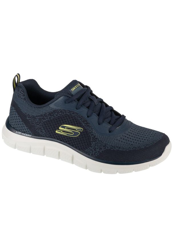 skechers - Buty sportowe Sneakersy męskie, Track - Leshur. Kolor: niebieski. Materiał: materiał. Sport: turystyka piesza