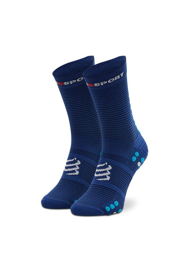 Compressport Skarpety wysokie unisex Pro Racing Socks V4.0 Run High XU00046B_533 Granatowy. Kolor: niebieski. Materiał: materiał