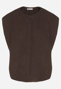 Born2be - Brązowa Niezapinana Kamizelka z Bawełnianego Sztruksu Tilanovia. Okazja: na co dzień. Kolor: brązowy. Materiał: sztruks, bawełna. Styl: casual, elegancki #5